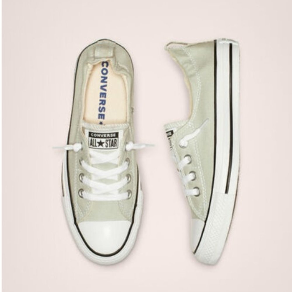 Converse Chuck Taylor All Star Low-Top Shoreline Slip-on Sneaker Beige/White 6.5